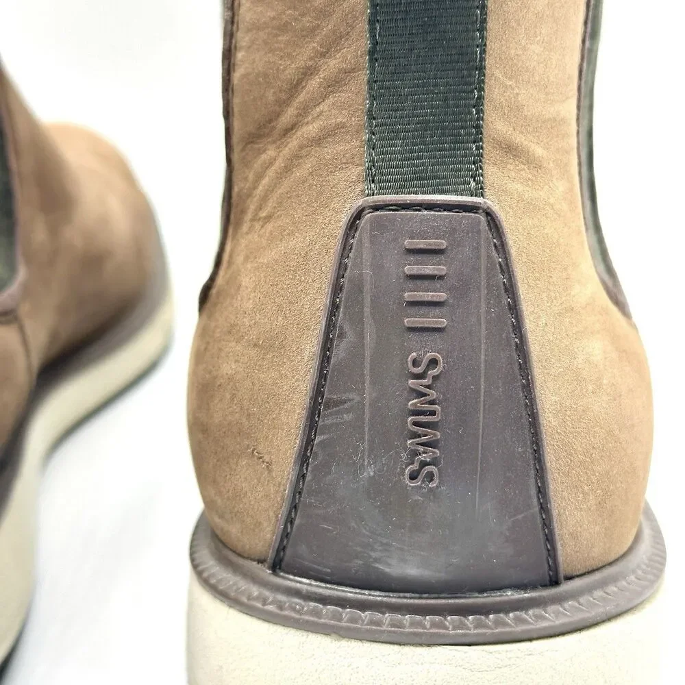 SWIMS Chelsea Boots Mens 11 Brown Suede Waterproof Slip On Ankle Shoes EU 44